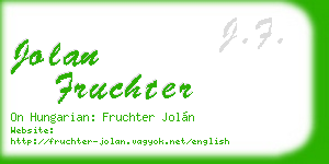 jolan fruchter business card